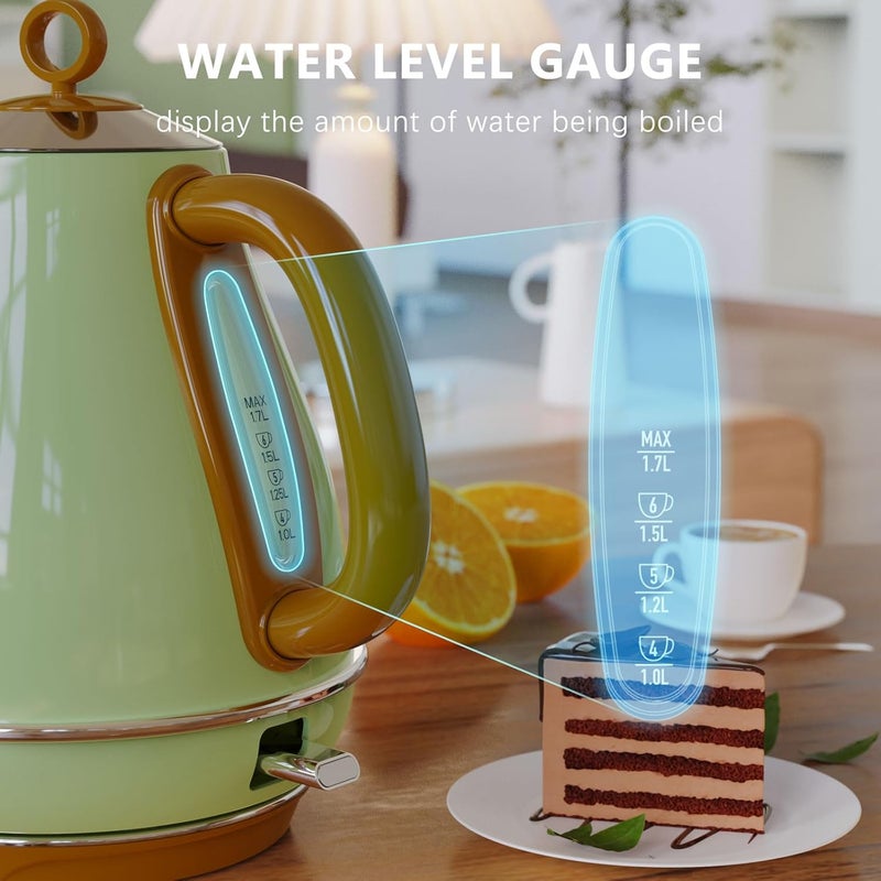 evoloop 1.7L Electric Kettles, BPA Free Tea Kettle, Hot Water Boiler Heater, Stainless Steel Teapot, Auto Shut-Off & Boil-Dry Protection, 120V/1500W - Image 3